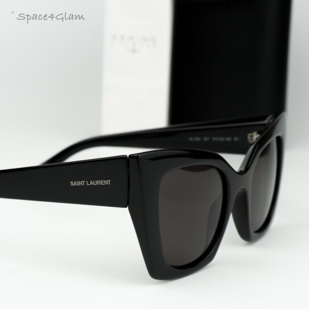 BRAND NEW Saint Laurent SL552 001 Black Black Cat Eye Women Sunglasses - Picture 3 of 10